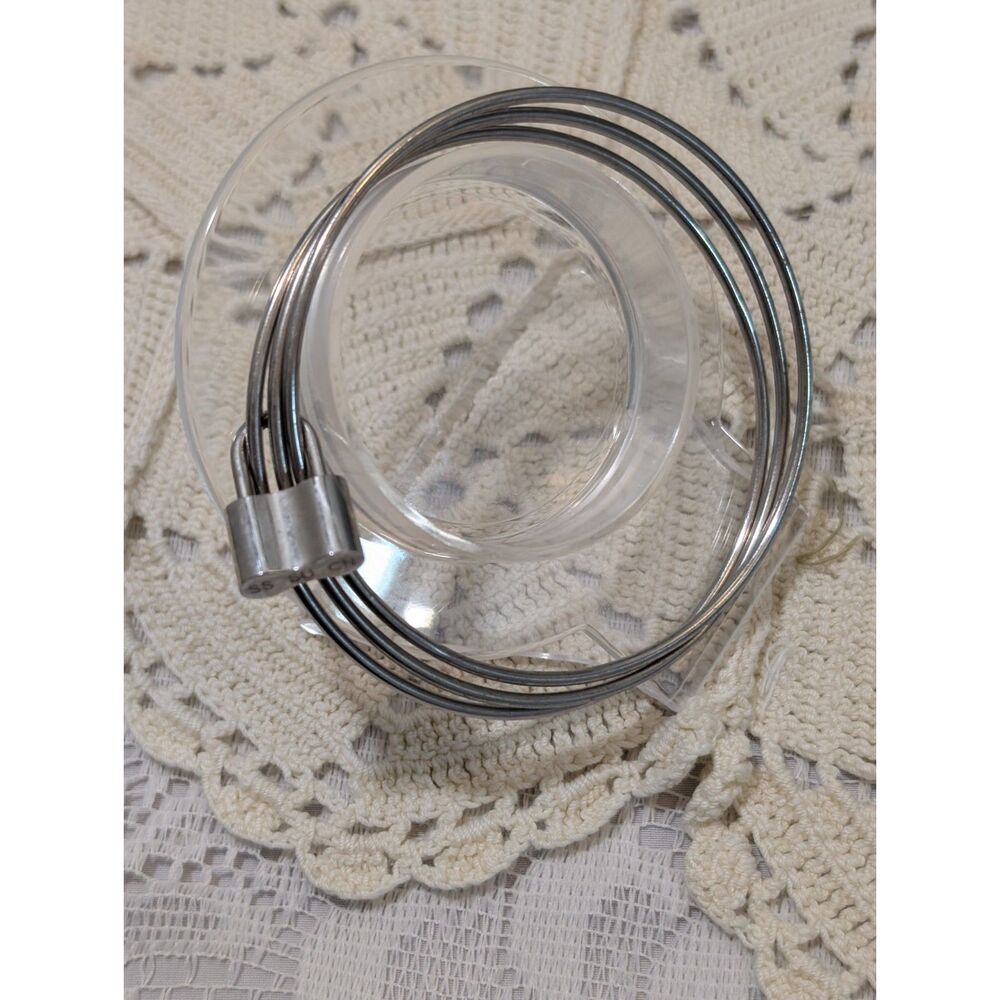 Stainless Steel 3 Strand Cable Wire Bangle Bracelet Slip On Cuff SU CN